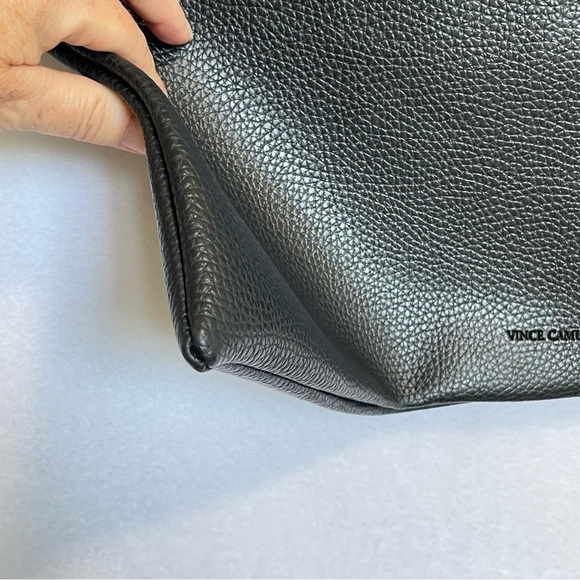 Vince Camuto Tote Vegan Pebbled Leather
Carryall Bag Purse Black and Grey - Picture 3 of 8